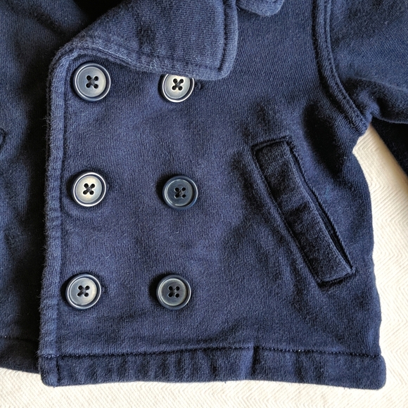 gymboree navy blue double breasted cardigan sweater jacket 6 months baby - Picture 3 of 6